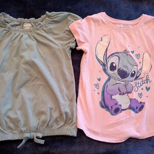 Disney Pink Graphic Tee - Girls Light Pink Stitch Top